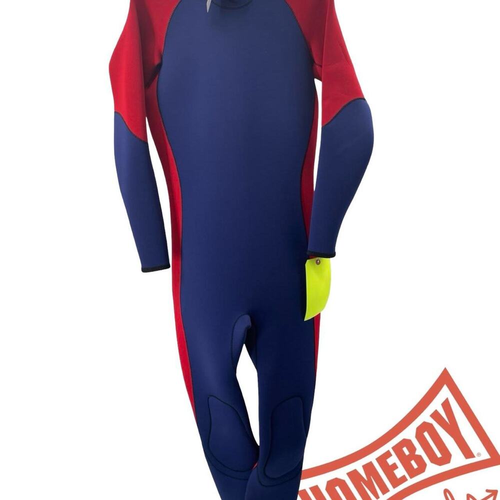 JMJ Red & blue wetsuit with full coverage and zipper closure (unisex)